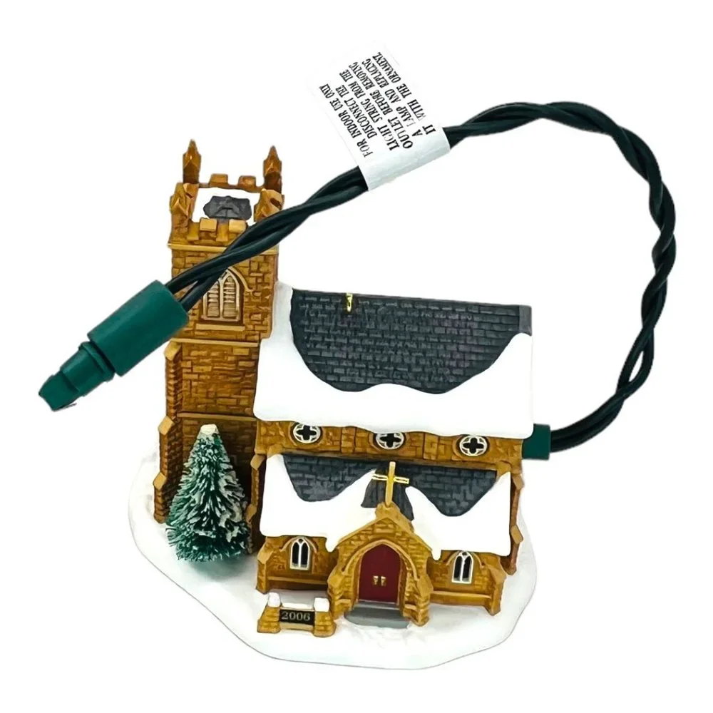 Hallmark Keepsake Candlelight Services Old Stone Church Light Feature Ornament